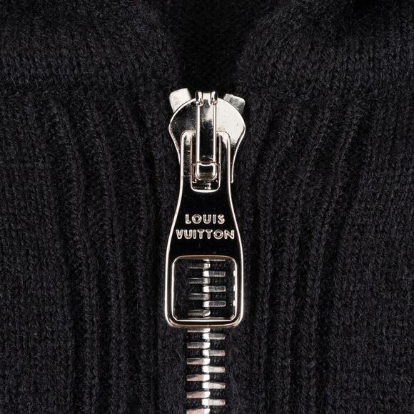 Exclusive Louis Vuitton Cashmere Zip-Up Hoodie Men's Small Black - Picture 5 of 13